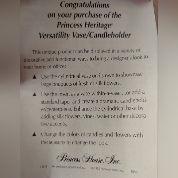 Princess House Crystal Glass Vase With Candle Holder # 400 - Picture 6 of 16